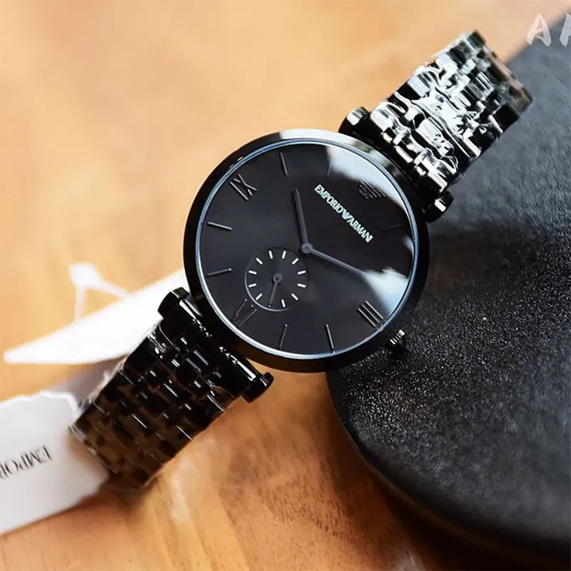 Emporio Armani Black Fashionable Couple Watch- AR11299/AR11245